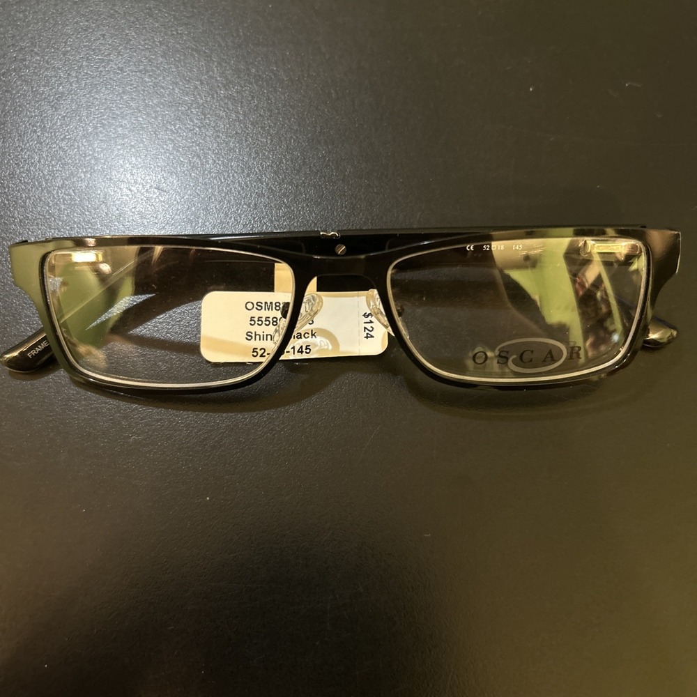 OSCAR by Oscar de la Renta OSM838 001 Shiny Black Eyeglasses Frame 52-18-145 NWT